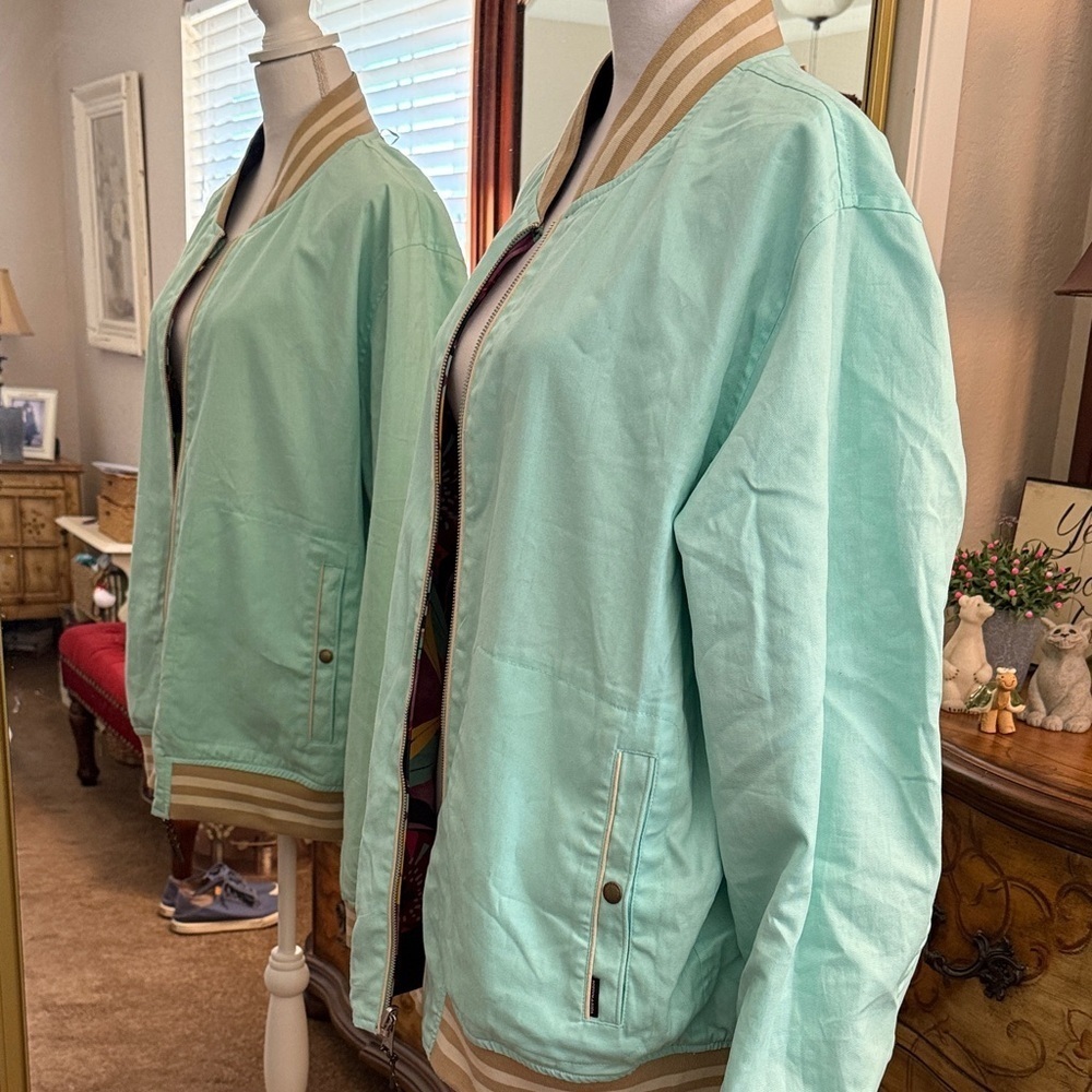 Scotch & Soda Reversible Bomber Jacket Mint Green & Floral 2-in-1 - Picture 7 of 14
